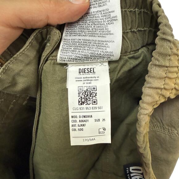 Diesel O-Endivia High Waist Cargo Mini Skirt Camo Green Women’s Size 25 - Picture 11 of 11